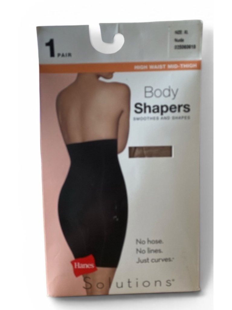 Hanes Solutions Body Shapers High Waist MidThigh Xl Nude New